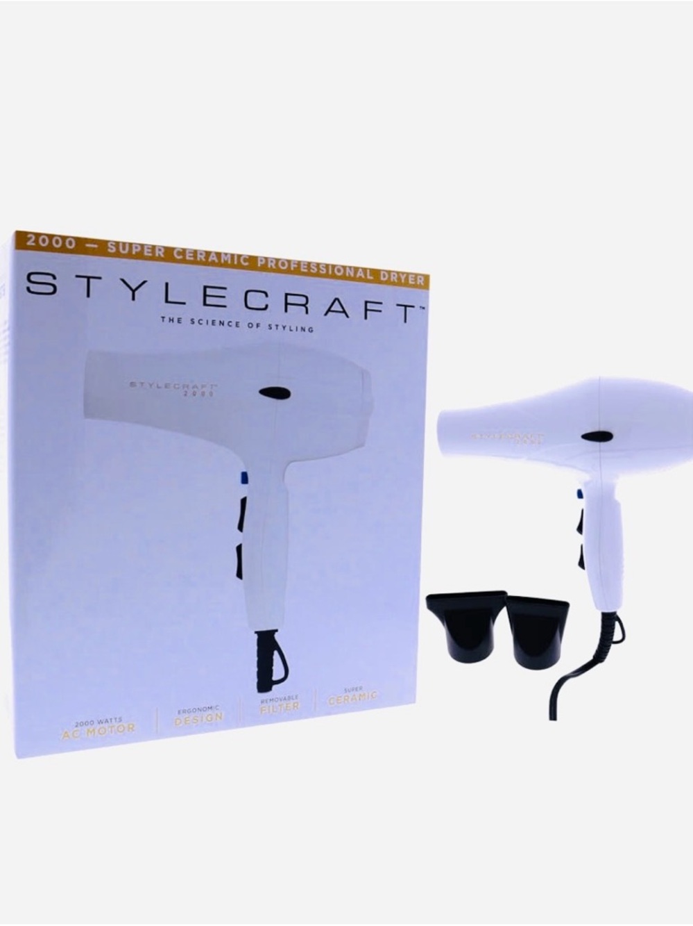 White Professional Ceramic Hair Dryer